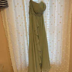 Azazie Dusty Sage Kerstie Bridedmaids Dress A12